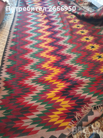 Вълнен ръчно тъкан килим/тип черга