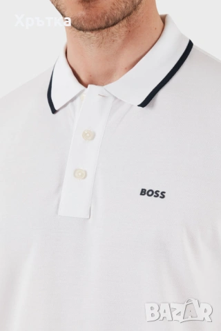 Hugo Boss Parloy190 - Оригинална мъжка тениска с яка р-р L, снимка 2 - Тениски - 54152045