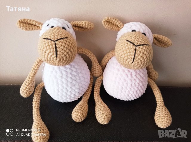 Плетена играчка овца амигуруми, снимка 4 - Декорация за дома - 33932548