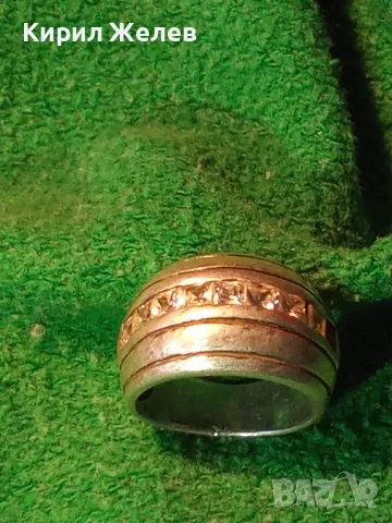 СТАР ДИЗАЙНЕРСКИ СКЪПОЦЕНЕН СРЕБЪРЕН ПРЪСТЕН СРЕБРО 925 с КАМЪНИ МОЙСАНИТ 25830, снимка 15 - Пръстени - 49886190