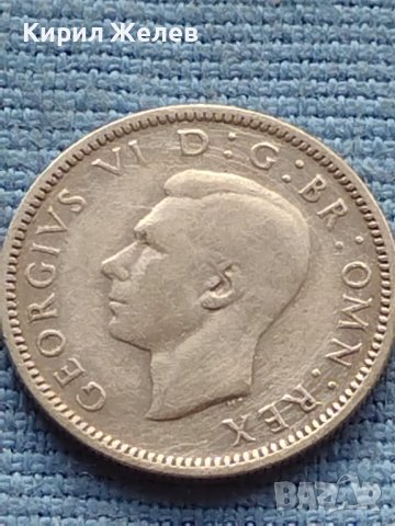 Сребърна монета 0.500 проба 6 пенса 1945г. Великобритания крал Джордж шести 40396, снимка 7 - Нумизматика и бонистика - 42752451