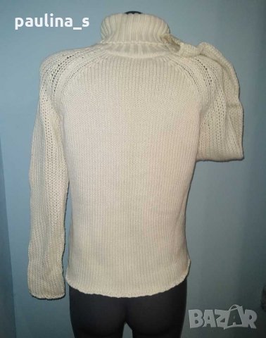 Бяло памучно поло "Zara"® / голям размер , снимка 6 - Блузи с дълъг ръкав и пуловери - 12188200