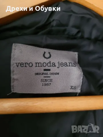 Дълго зимно черно яке с качулка Vero Moda, снимка 5 - Якета - 56225110
