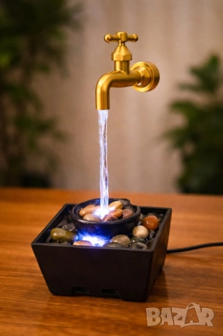 LED фонтан плаваща чешма 29 см – уникална декорация с вода и светлина