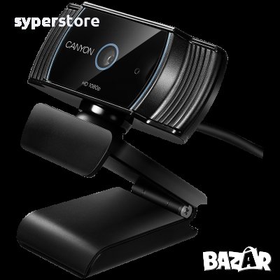 Уеб Камера CANYON CNS-CWC5 Черна 1080p Full HD Вграден микрофон Функциите за автоматично фокусиране , снимка 2 - Камери - 36642963