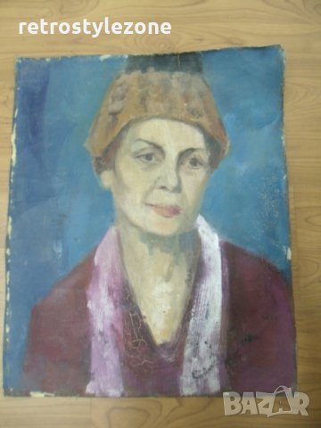 № 4558 стара картина   - масло / платно  - размер 55 / 45 см , снимка 2 - Други ценни предмети - 30158962