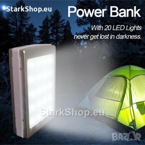Соларен Powerbank с LED Фенер 6000mAh, снимка 4 - Други - 30561920