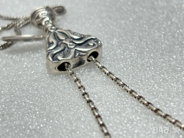 Стара Сребърна Броеница-сребро проба 925, ръчна изработка, снимка 11 - Антикварни и старинни предмети - 53959165