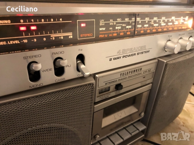 Радиокасетофон Telefinken cr-30 Много запазен и работещ, снимка 11 - Радиокасетофони, транзистори - 52031075