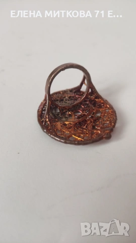 Страхотен стар пръстен от мед, снимка 3 - Антикварни и старинни предмети - 54314411