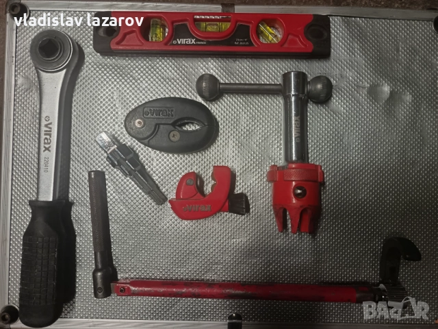  Virax -Ключ за сифони,многостъпален ключ с тресчотка,нивелир 