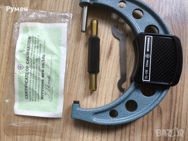 Външен микрометър Mitutoyo 103-140-10 – с тресчотка: 75-100 мм, снимка 6 - Шублери - 52773359
