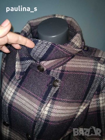 Палто в лилаво каре "Bon'a Parte" , снимка 6 - Палта, манта - 16606206