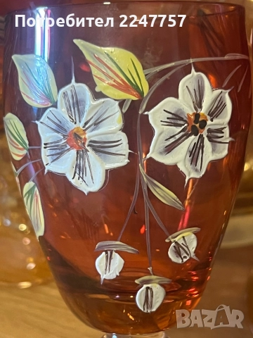 Винтидж бохемска Графа с бокали кристал Bohemia, снимка 4 - Чаши - 51508970