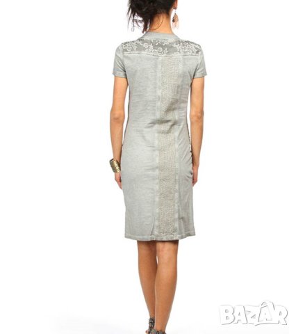 Рокля в перлено сиво Angels never die - XL, снимка 2 - Рокли - 42809397