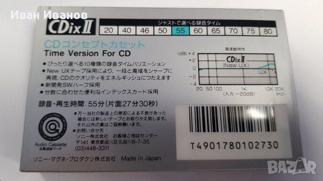 SONY CDix II хром аудиокасети японски, снимка 2 - Аудио касети - 37598303