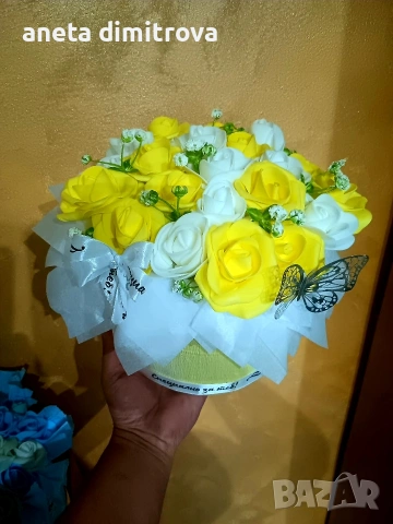 Ръчно изработени букети , снимка 9 - Изкуствени цветя - 53144666