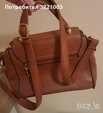 Дамска кафява чанта от еко кожа, снимка 7 - Чанти - 56247299