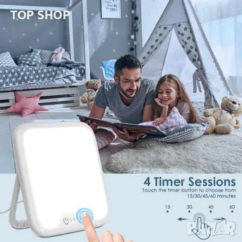 Светлинна терапевтична лампа ултратънка светлина без ултравиолетови лъчи 10000 Lux, снимка 4 - Тримери - 48938398