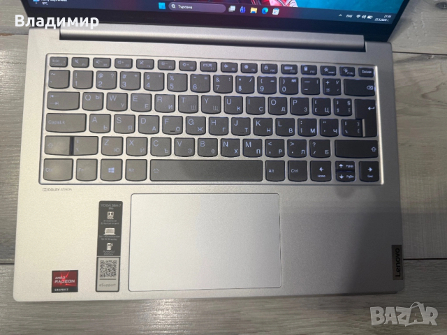 Lenovo Yoga Slim 7 Pro-Ryzen 7 5800H/16гб/512гб м.2 nvme/подсветка, снимка 6 - Лаптопи за работа - 53958224