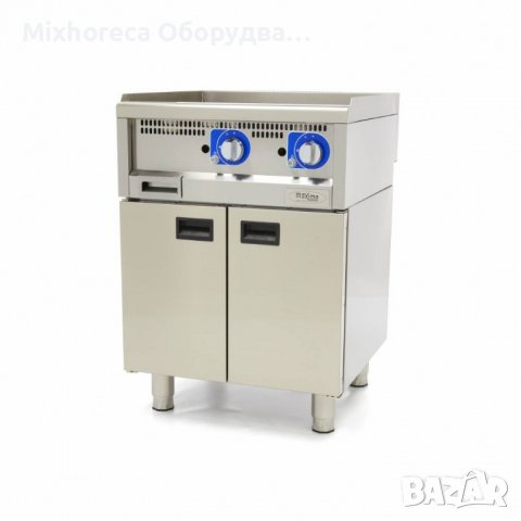 Професионална грил скара с гладка плоча, газ 60х60 см., две зони , пиезо запалване, снимка 4 - Обзавеждане на кухня - 37582593