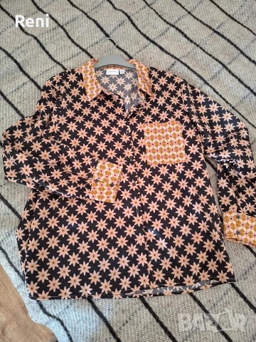 Ефектна риза от сатен VILA, L номер, снимка 2 - Ризи - 54163286