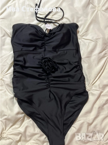 Нов черен класически цял бански 3D 3Д цветя роза , снимка 6 - Бански костюми - 41703733