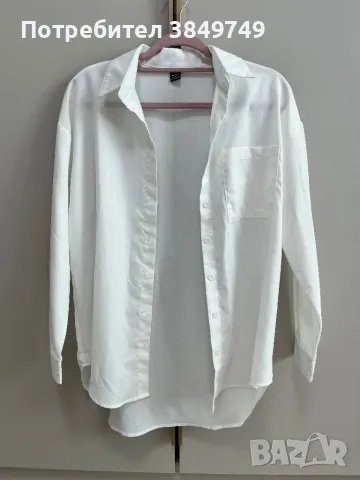 Ежедневна едноцветна риза с дълъг ръкав за пролет и есен