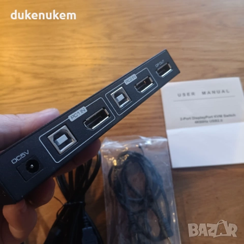 DisplayPort KVM суич 4K@60Hz – 2 компютъра към 1 монитор, снимка 10 - Други - 53083198