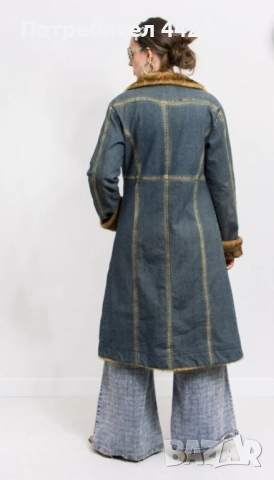 Дълго дънково палто,ново, снимка 2 - Палта, манта - 52348641