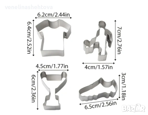 Футболист купа тениска бутонки метални резци резец тесто бисквитки фондан декорация торта , снимка 2 - Форми - 54016686