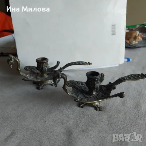 Старинни свещници, снимка 2 - Антикварни и старинни предмети - 49784289