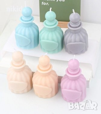 3D голяма бутилка шише парфюм силиконов молд форма фондан свещ гипс сапун декор украса, снимка 2 - Форми - 42271662