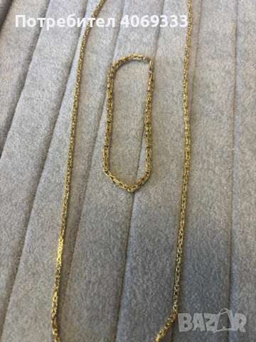 Комплект златен синджир и гривна Кралска плетка 14карата, снимка 10 - Колиета, медальони, синджири - 54184936