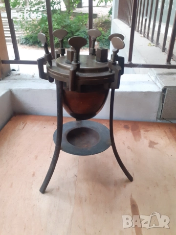 Стар антикварен уред бронз мед метална стойка качество