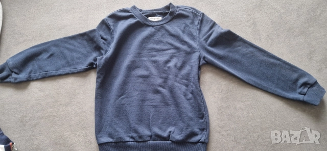 8-9г 134см Блуза с дълъг ръкав тъмно синя без следи от употреба