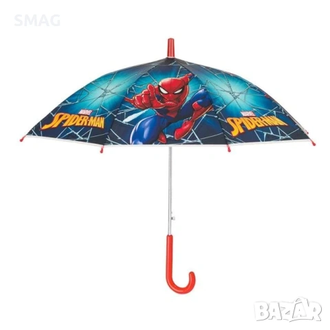 Детски чадър Spiderman автоматичен бастун син 63см_1199661, снимка 3 - Чадъри - 54293898