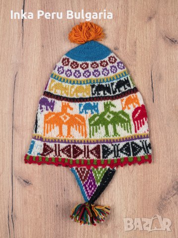 Автентична перуанска шапка модел Куско от овча вълна, снимка 9 - Шапки - 40190069