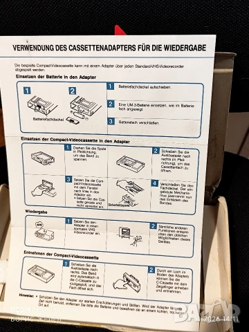 👉Адаптер видеикасети VHS-C, снимка 4 - Ресийвъри, усилватели, смесителни пултове - 53244958
