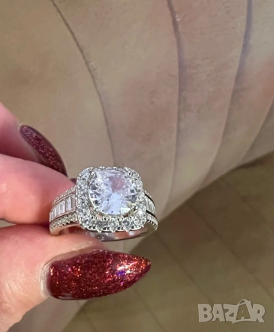 Красив масивен пръстен с кристали, снимка 13 - Пръстени - 53926677