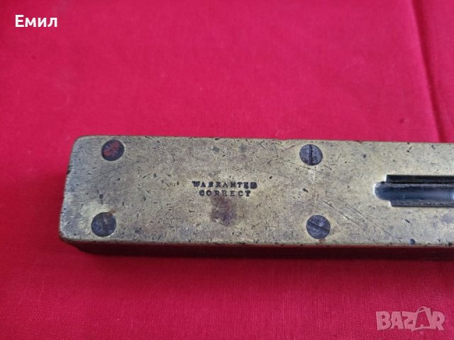 Антикварен нивелир дърво и бронз 1, снимка 2 - Колекции - 40303053