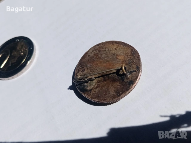  Стара мозаечна брошка,винтидж флорална тема, снимка 3 - Антикварни и старинни предмети - 54126587