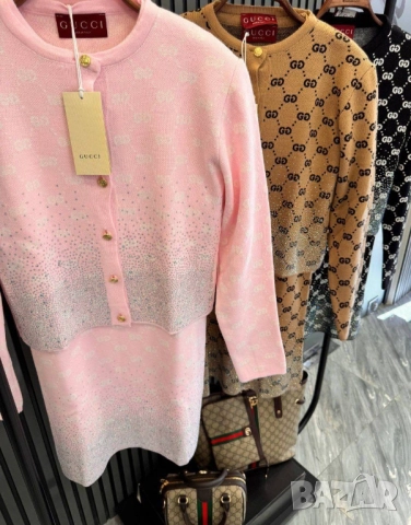 рокля и жилетка gucci с камъни 