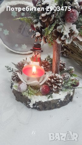 Свещник " МАЛЪК СНЕЖКО ", снимка 8 - Декорация за дома - 31079636