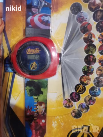 Avengers Отмъстителите герои Капитан Америка Хълк Айрън 3D детски часовник прожектор, снимка 4 - Детски - 30518934