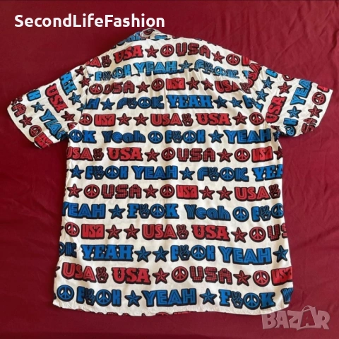 Мъжка риза Urban Outfitters USA с щампа „F Yeah“ с копчета размер M, снимка 6 - Ризи - 53203970