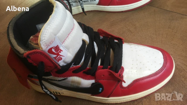 Off-White × Nike Air Jordan 1 Retro High The Ten "Chicago" AA3834-101 Размер EUR 44/UK 9 41-14-S, снимка 7 - Кецове - 50462998