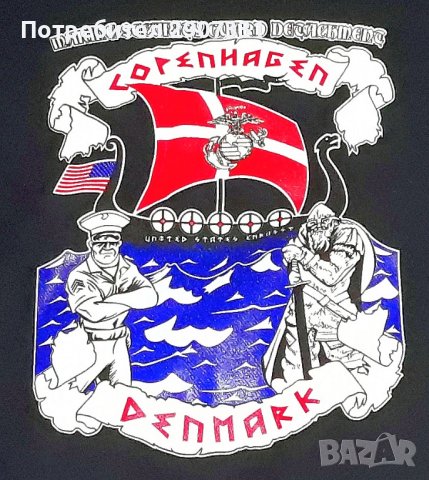 суичър с качулка (hoodie) от отряд морска охрана САЩ в Дания, снимка 5 - Суичъри - 39204299