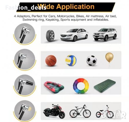 Нова Автомобилна помпа Портативен въздушен компресор Mанометър, снимка 2 - Аксесоари и консумативи - 34556380