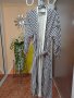 Черно-бял халат за едра дама от памук и коприна, снимка 1